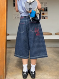 GETADME Women's Light Blue Calf Length Cargo Jeans Harajuku Y2k Baggy Denim Trousers Japanese 2000s Oversize Jean Pants Vintage Clothes