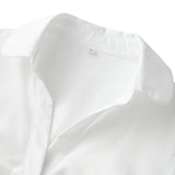 GETADME Women Summer Kawaii Solid Shirring Button Up Turn Down Collar Short Sleeve White Shirts Ladies Office Casual Summer Clothes