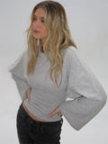 GETADME Tossy White Casual Autumn T-shirt Pullover For Women Bandage High Waist Long Sleeve Commute Loose Tee Female Solid T-shirt 2025