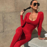 GETADME Dulzura Women 2025 Autumn Winter Long Sleeve Bodycon Streetwear Jumpsuit Overall One Piece Outfit Wholesale Items for Business