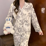 GETADME Sleeping Wear for Woman Pajamas Set Ensemble Pyjama Femme Ladies Pyjamas Femmes Sexy’ Homewear Home Set Female Pajama Women Suit