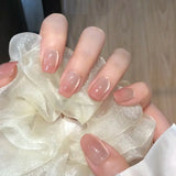 GETADME 24개 탈착식 숏 프레스 온 네일 Y2K 라인스톤 거짓 네일 (글루 포함) 발레 스위트 쿨 걸스 인조 거짓 네일 팁