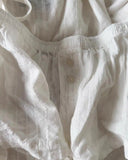 GETADME 화이트 아이릿 홈 코지 2피스 세트 여성 레이스 트림 V넥 레이스업 탱크탑+단추 반바지 여름 스위트 시크 캐주얼 파자마 슈트