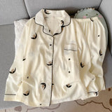 GETADME Embroidery Dog Vintage Plaid 2 Piece Suit Pyjama Femme Korean Style Casual Soft Fashion Women's Pajamas Autumn New Sleepwear