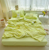 GETADME Thin Cool Breathable Summer Blanket Skin-friendly Lightweight Quilt Well-vetilated Single Double Seersucker Comforter Duvet Set