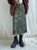 GETADME Women's Floral Print A-Line Long Skirts, Cute Y2K Clothes, Aesthetic Grunge, Low Waist, Vintage Preppy Skirt, Fashion, 2026