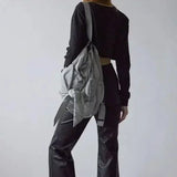 GETADME Women Bag Nylon High-Capacity Fashion Casual Backpack Bow Drawstring Shoulder Bag Handbag All-match