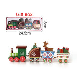 GETADME Christmas Wood Train Decoration,Christmas Ornaments With Moving Train,Home Noel,Happy New Year 2025 Gifts