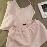 GETADME 2025 New Cotton Sleepwear Women's Summer Short Sleeved Shorts Cute Women's Home Clothing Set Женская Пижама