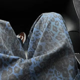 GETADME 2025 Spring New Style American Vintage Leopard Print High-end Feel Loose-fit Straight-leg Wide Leg Jeans For Women