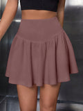 GETADME Women's Sexy Halter Skirt Short Summer Solid Color Y2K Style Folding Slim High Women's Casual Mini Skirt