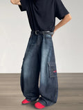 GETADME Autumn Y2K Fashion Cargo Jeans for Men's New Wide Leg Loose Streetwear Male Workwear Multi-Pocket Casual Denim Pants