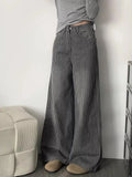 GETADME Striped Vintage Loose Jeans High Waist Streetwear Harajuku Women Casual Denim Pants American Retro Fall Winter Wide Leg Trouser