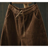 GETADME Autumn Winter Female Loose Thicken Pant Ladies High Waist Corduroy Trousers Women Large Size 4XL Casual Carrot Pantalons
