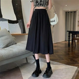 GETADME Vintage Floral Print A-line Pleated Long Skirts Summer Women 2026 Korean Skirt Streetwear Drawstring Elastic Waist Midi Skirt