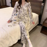 GETADME Sleeping Wear for Woman Pajamas Set Ensemble Pyjama Femme Ladies Pyjamas Femmes Sexy’ Homewear Home Set Female Pajama Women Suit