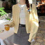 GETADME Women's Long Sleeve 2025 Cardigan O Neck Button Down Knit Lady Autumn Spring Knitted Single-breasted Cardigan Sweaters