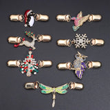GETADME Women Carved Flower Cardigan Sweater Blouse Shawl Clips Shirt Collar Shawl Brooch Retro Duck Clip Clasps Charm Accessories Gift