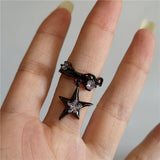 GETADME Vintage Goth Thorny Rose Couple Rings For Men Women Charm Irregularity Opening Stainless Steel Punk Finger Ring Jewelry Y2k Gift