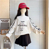 GETADME Bow Cartoon Loose T Shirt Teenage Girl Clothes 7 8 Years Children's Long T-shirt Top Spring Autumn Kids 2025 Clothing Little 10