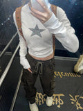 Getadme-Harajuku Vintage Star Rhinestone T Shirts Women Grunge Kpop Casual Long Sleeve Tees Y2K Streetwear Slim Crop Tops