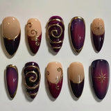 GETADME 30pcs 3D Dream Rose Press on Nails Heart & Animal Wave Fake Nail Short Almond Full Coverage Nail for Women&Girl False Nail Art