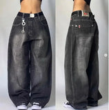 Getadme 2025 New American hip-hop Vintage baggy jeans women's Harajuku high waist Y2K wide-leg pants Gothic wide pants Streetwear pants