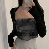 GETADME Women Thumbhole Long Sleeve Bolero Shrug Solid Color Open Front Cropped Cardigan Top Bodycon Slim Fit Sunscreen Arm Cover Jacket