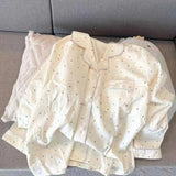GETADME 2026 Autumn New Faux Cotton Women Pajama Kawaii Button Cardigan Outfits 2 Piece Set Fashion Rabbit Sweet Pajamas Set for Women