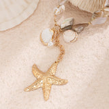 GETADME Retro Starfish White Shell Conch Pendant Necklace  Women 2025 Simple Creative Colorful Stones  Hand Woven beach Jewelry Girls