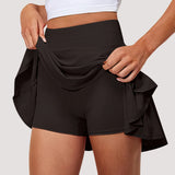 GETADME Women's Stretch Yoga Pants Printed Athletic Shorts Lightweight High Waisted Skirt With Pockets Women Skirts 2025 Elegant