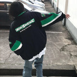 Getadme-Harajuku Bomber Jacket Women Vintage Y2k Streetwear Oversized Windbreaker Motorcycle Racing Jackets Gorpcore Korean New