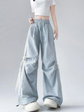 GETADME Zoki Dopamine Women Summer Pants Fashion Striped Bow Loose Multicolor Cargo Pants Casual Bf Ladies Trousers New