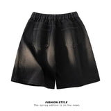 GETADME Men's Denim Shorts Distressed Ripped Torn Hole Summer Street Urban Fashion Essential Classic Comfortable Breathable Jorts