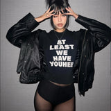 GETADME Women T-Shirt Y2k Tops Crop Top Letter 2000s Harajuku Summer Korean Fashion Streetwear Gothic Short Sleeve Aesthetic Clothing