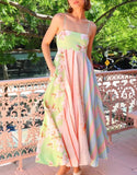 GETADME Women's Beach Style Graffiti Printed Long Dress Leisure Spaghetti Straps Long Dress 2025 Summer Female Floral Print Long Dress
