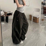 GETADME 오버사이즈 스웨트팬츠 여성 Y2K 스트리트웨어 화이트 와이드 레그 조거 팬츠 하라주쿠 배기 카고 팬츠 여름 한국 캐주얼 바지 신상품 