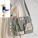 GETADME Nylon Waterproof Canvas Women Handbags Shoulder Bag Japanese Ladies Messenger Bag Student School Crossbody Bags for Girl Satchel