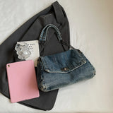 GETADME Denim bag women 2025 New fashion casual shoulder bags large capacity Tote Bag class commuting crossbody Bags for women bolsa sac