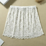 GETADME Lace Mini Skirts Women Elegant Sweet Lolita Short Skirts High Waist Y2k Streetwear Ruffle Skirts Lace Trim Butt Curtain Skirt
