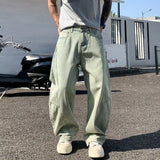 GETADME Men's Baggy Lantern Wide Leg Jeans Vintage Washed Denim Pants Loose Streetwear Casual Trousers for Spring Autumn Daily Outdoor