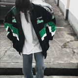 Getadme-Harajuku Bomber Jacket Women Vintage Y2k Streetwear Oversized Windbreaker Motorcycle Racing Jackets Gorpcore Korean New