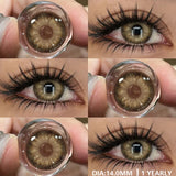 GETADME EYESHARE Lentes de Contato Coloridas para Olhos, Lente Cinza Pupilas, Lentes Azuis, Lente Marrom, Verde Anual, Cosmético, 1 Par