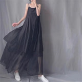 GETADME 2025 Cotton Linen Women's Summer New Dress Artistic Range Medium Long Dress Sleeveless Tank Irregular Large Flounce