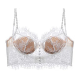 GETADME Sexy lace French new strappy bra, backless underwear, women's retro thin vest bra