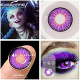 GETADME Eyeshare lentes de contato coloridas para olhos, 2 peças, anime, cosplay, lentes coloridas, azul, roxo, dia das bruxas, lentes de contato, maquiagem de beleza