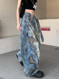 GETADME 2025 Trashy Y2K Punk Style Grunge Streetwear Baggy Stacked Jeans Pants For Women Designers Clothes Wide Leg Lady Denim Trousers