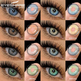 GETADME -Lente de Contato Natural Colorida para Olhos, Pupilas Cinzentas, Contatos Olhos Azuis, Maquiagem Beleza Anual, Contatos Olhos Verdes, 2Pcs