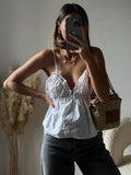Getadme-Fashion Solid Color Vest for Women Summer New Chic Female Sleeveless V Neck Tops Sexy Backless Female Vests High Street