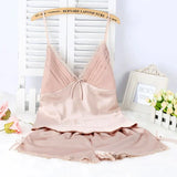 GETADME 2025 Summer New Pajamas Suit Lace Up Cami&shorts 2Pcs Lingerie Sleepwear Rayon Homewear Women Loose Loungewear Big Size 3Xl